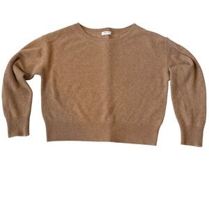 Babaton 100% Cashmere Crewneck Sweater Camel Brown Women's Classic Knit Luxury